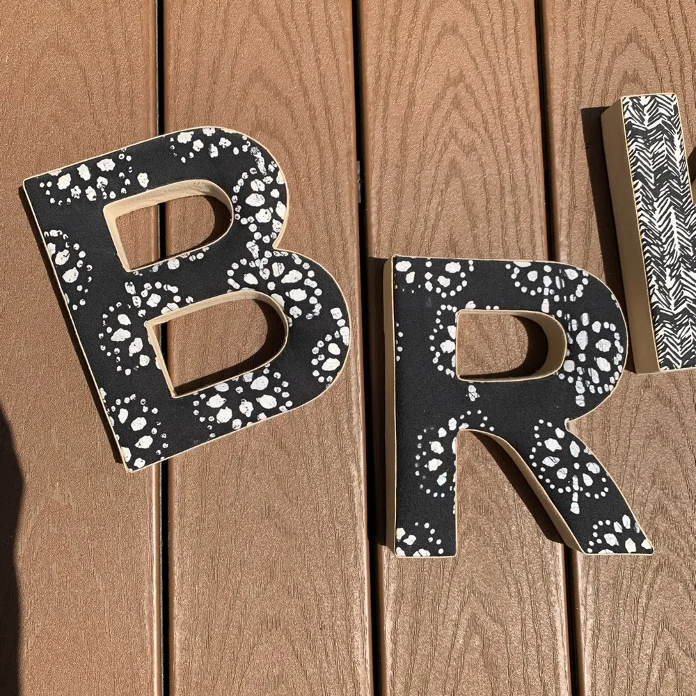 Fabric Letters B, R, K, L & N - Picture 2 of 5